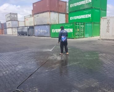 container yard cleaning