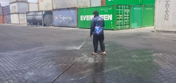 container yard cleaning