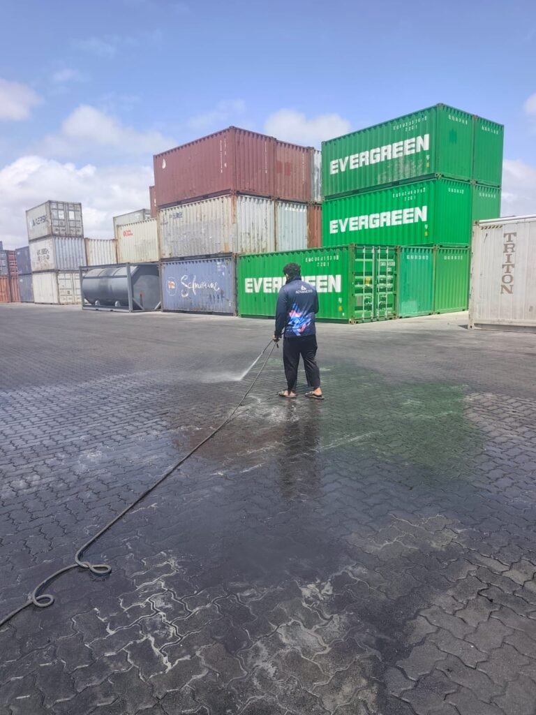 container yard cleaning
