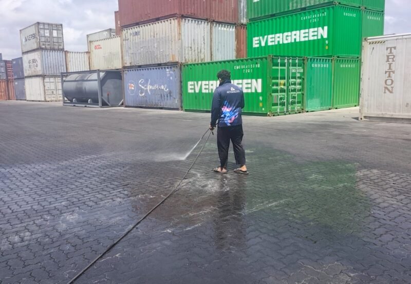 container yard cleaning